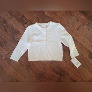 12M white Carters cardigan. New with tags